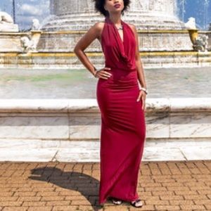 Elegant Evening Dress in Wine